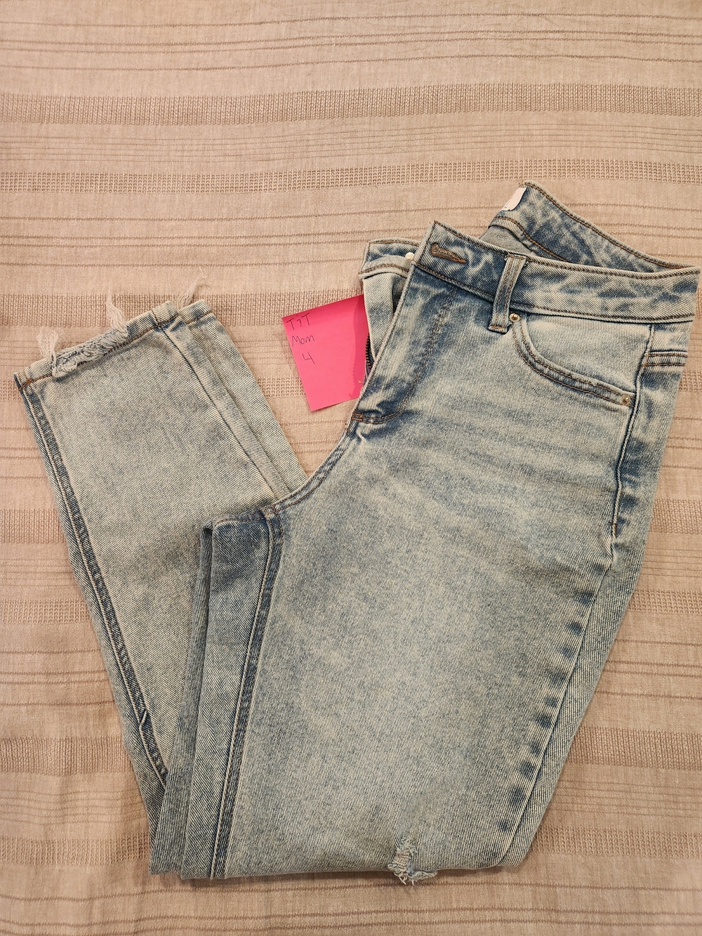 Time and Tru Light Blue High-Rise Mom Jeans- 2 Pair